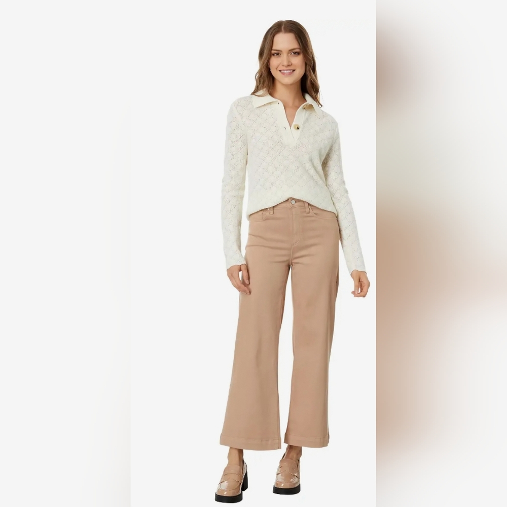 PAIGE Beige Wide-Leg Trousers - Picture 3 of 11